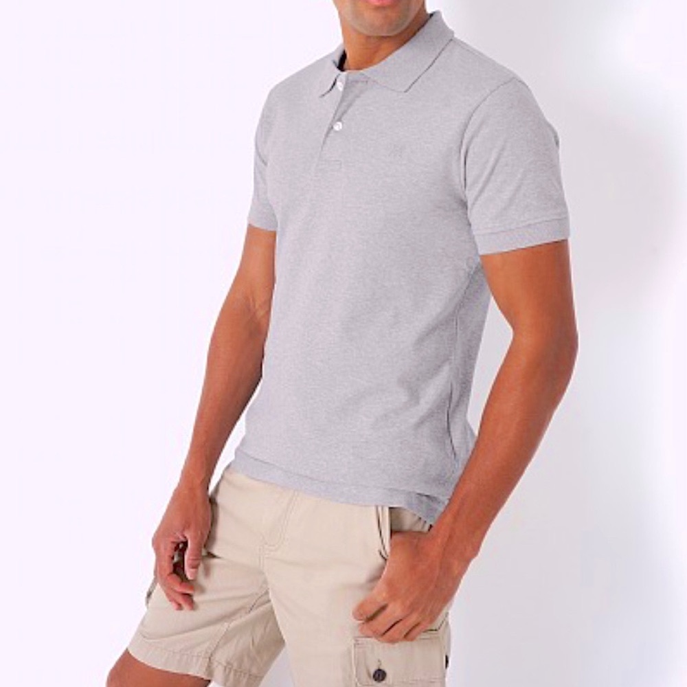 GOODFELLOW & CO. Cotton Polo Shirt Mens Grey Knit Short Sleeve Casual Golf
